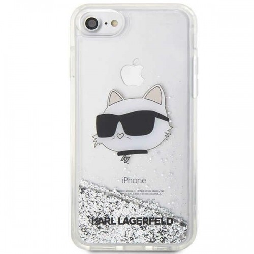 Karl Lagerfeld KLHCI8LNCHCS iPhone 7|8| SE 2020 | SE 2022 srebrny|silver hardcase Glitter Choupette Head image 3