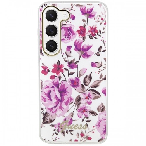 Guess GUHCS23SHCFWST S23 S911 biały|white hardcase Flower Collection image 3