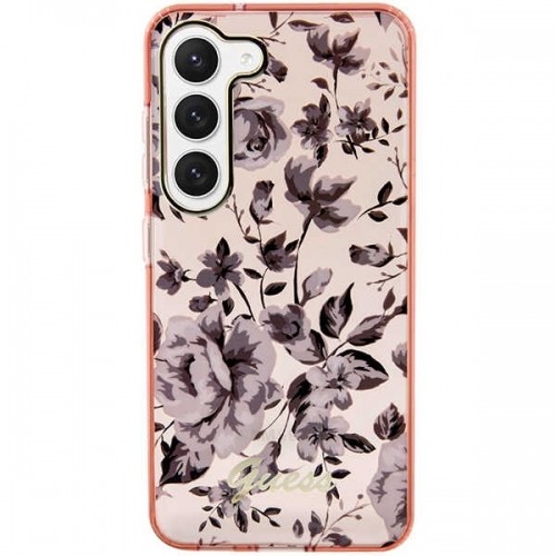 Guess GUHCS23SHCFWSP S23 S911 różowy|pink hardcase Flower Collection image 3