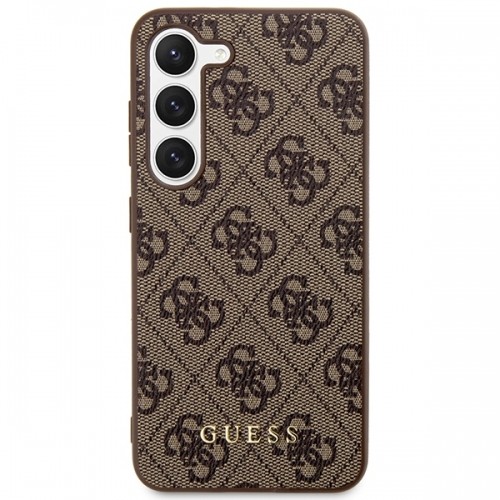 Guess GUHCS23SG4GFBR S23 S911 brązowy|brown hard case 4G Metal Gold Logo image 3