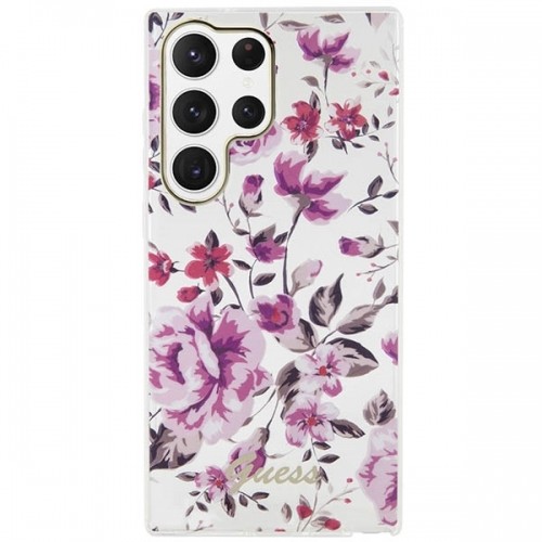 Guess GUHCS23LHCFWST S23 Ultra S918 biały|white hardcase Flower Collection image 3