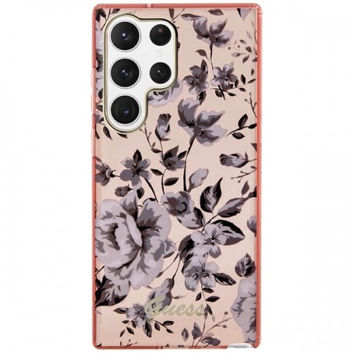 Guess GUHCS23LHCFWSP S23 Ultra S918 różowy|pink hardcase Flower Collection image 3