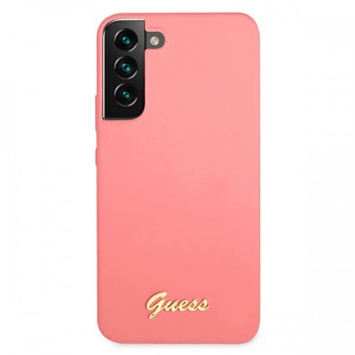 Guess GUHCS22MLSLMGFU S22+ S906 fuksja|fuchsia hardcase Silicone Script Metal Logo image 3