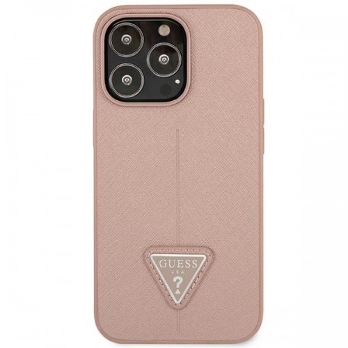 Guess GUHCP14XPSATLP iPhone 14 Pro Max 6,7" różowy|pink hardcase SaffianoTriangle Logo image 3