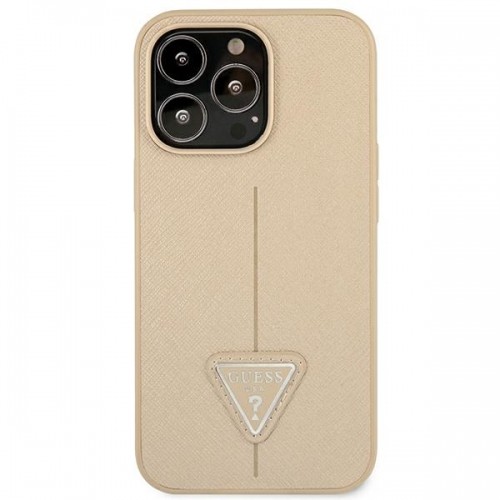 Guess GUHCP14XPSATLE iPhone 14 Pro Max 6,7" beżowy|beige hardcase SaffianoTriangle Logo image 3