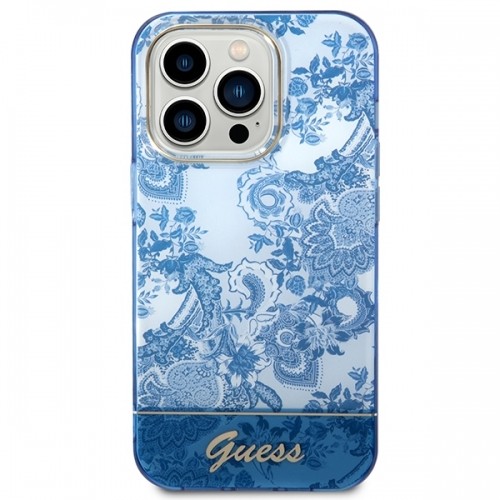 Guess GUHCP14XHGPLHB iPhone 14 Pro Max 6,7" niebieski|blue hardcase Porcelain Collection image 3