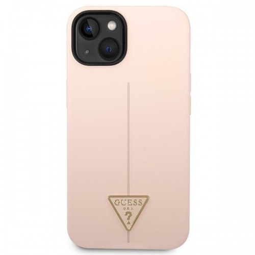 Guess GUHCP14SSLTGP iPhone 14 6,1" różowy|pink hardcase Silicone Triangle image 3