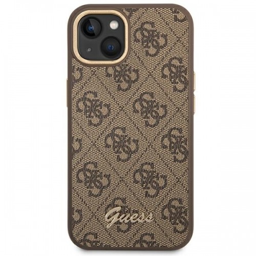 Guess GUHCP14SHG4SHW iPhone 14 6,1" brązowy|brown hard case 4G Vintage Gold Logo image 3