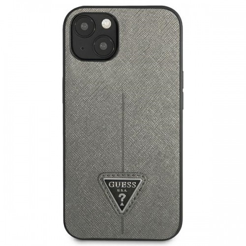 Guess GUHCP14MPSATLG iPhone 14 Plus 6,7" srebrny|silver hardcase SaffianoTriangle Logo image 3