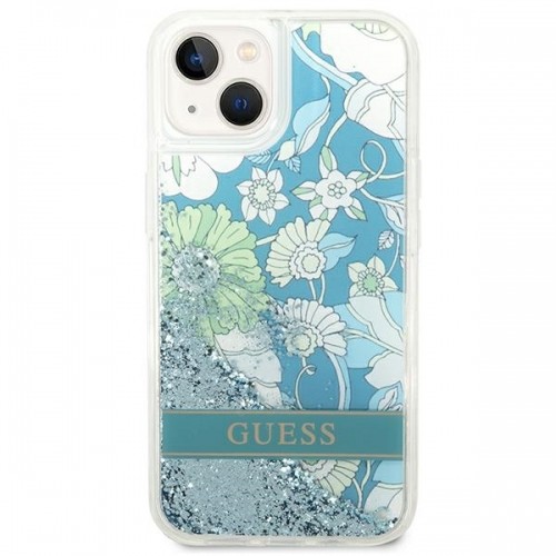 Guess GUHCP14MLFLSN iPhone 14 Plus 6,7" zielony|green hardcase Flower Liquid Glitter image 3