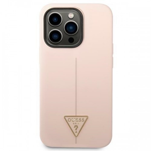 Guess GUHCP14LSLTGP iPhone 14 Pro 6,1" różowy|pink hardcase Silicone Triangle image 3