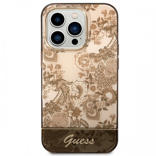 Guess GUHCP14LHGPLHC iPhone 14 Pro 6,1" ochre hardcase Porcelain Collection image 3