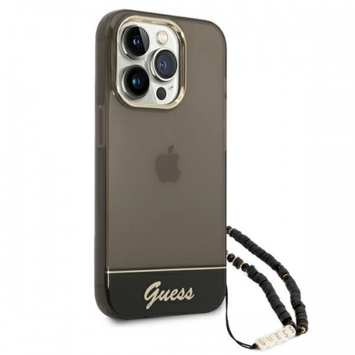 Guess GUHCP14LHGCOHK iPhone 14 Pro 6,1" czarny|black hardcase Translucent Pearl Strap image 3