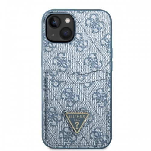 Guess GUHCP13SP4TPB iPhone 13 mini 5,4" niebieski|blue hardcase 4G Triangle Logo Cardslot image 3