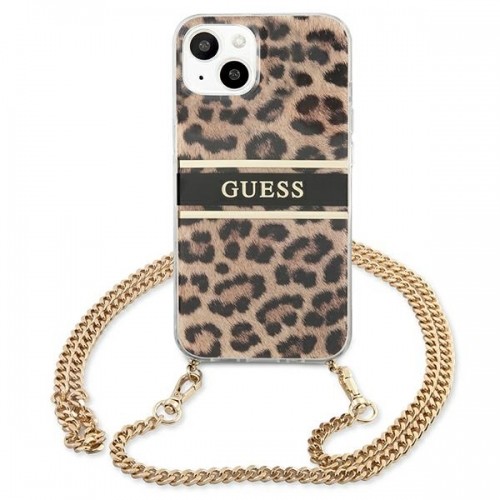 Guess GUHCP13SKBCLE iPhone 13 mini 5,4" Leopard hardcase Gold Strap image 3