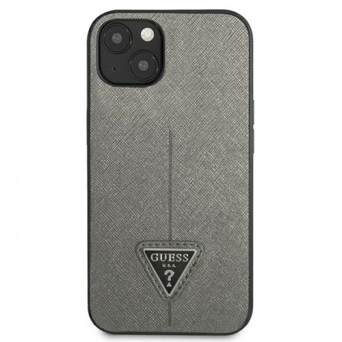 Guess GUHCP13MPSATLG iPhone 13 6,1" srebrny|silver hardcase SaffianoTriangle Logo image 3