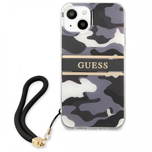 Guess GUHCP13MKCABBK iPhone 13 6,1" czarny|black hardcase Camo Strap Collection image 3