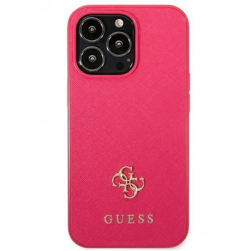 Guess GUHCP13LPS4MF iPhone 13 Pro | 13 6,1" różowy|pink hardcase Saffiano 4G Small Metal Logo image 3