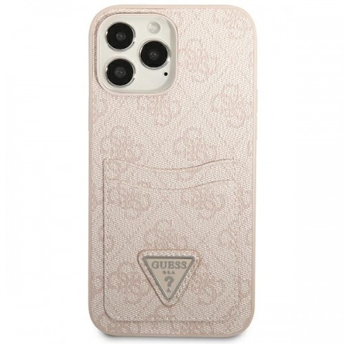 Guess GUHCP13LP4TPP iPhone 13 Pro | 13 6,1" różowy|pink hardcase 4G Triangle Logo Cardslot image 3