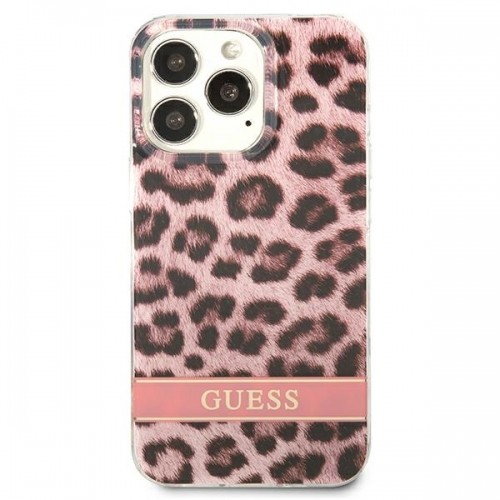 Guess GUHCP13LHSLEOP iPhone 13 Pro | 13 6,1" różowy|pink hardcase Leopard image 3