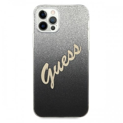 Guess GUHCP12MPCUGLSBK iPhone 12|12 Pro 6,1" czarny|black hardcase Glitter Gradient Script image 3