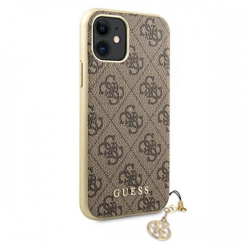 Guess GUHCN61GF4GBR iPhone 11 6,1" | Xr brown|brązowy hard case 4G Charms Collection image 3