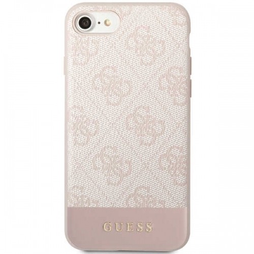 Guess GUHCI8G4GLPI iPhone 7|8|SE 2020 | SE 2022 różowy|pink hard case 4G Stripe Collection image 3