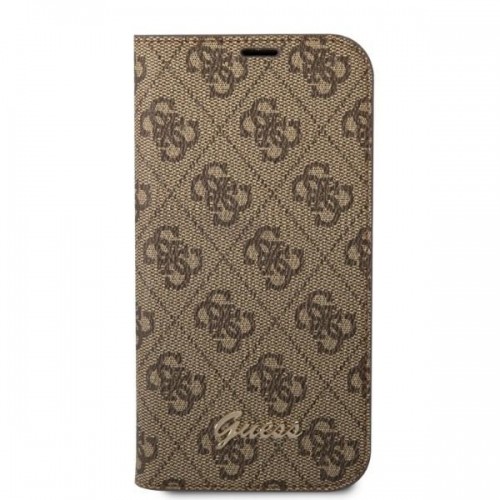 Guess GUBKP14MHG4SHW iPhone 14 Plus 6,7" brązowy|brown book 4G Vintage Gold Logo image 3