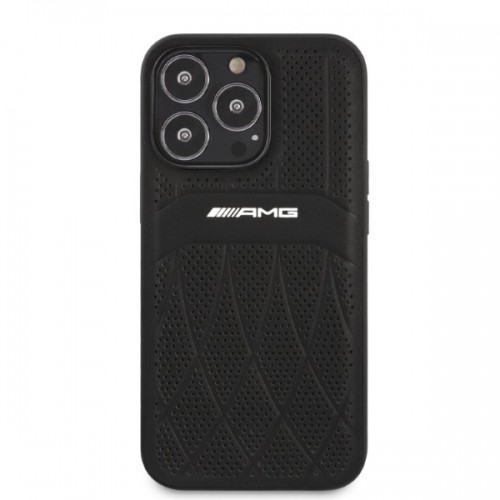 Mercedes AMG AMHCP13LOSDBK iPhone 13 Pro | 13 6,1" czarny|black hardcase Leather Curved Lines image 3