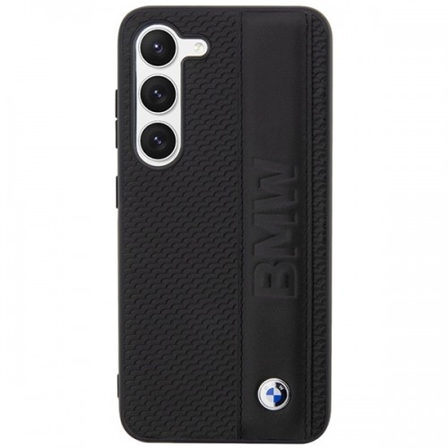 Original Case BMW Leather Textured & Stripe BMHCS23M22RDPK for Samsung Galaxy S23 Plus Black image 3