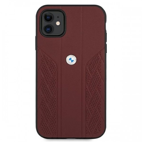 Original Case BMW Leather Curve Perforate Hardcase BMHCN61RSPPK for Iphone 11|Xr Red image 3