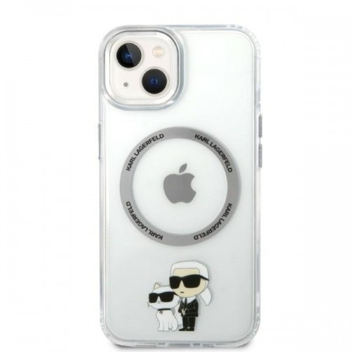 Karl Lagerfeld MagSafe Compatible Case IML Karl and Choupette NFT for iPhone 14 Plus Transparent image 3