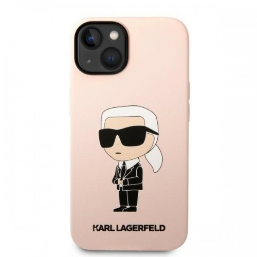 Karl Lagerfeld Liquid Silicone Ikonik NFT Case for iPhone 14 Pink image 3