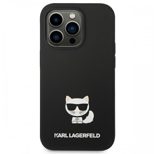Karl Lagerfeld Liquid Silicone Choupette Case for iPhone 14 Pro Black image 3