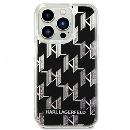 Karl Lagerfeld Monogram Liquid Glitter Case for iPhone 14 Pro Max Black image 3