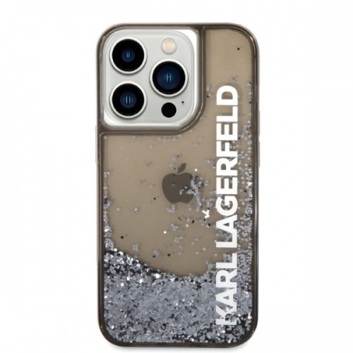 Karl Lagerfeld Translucent Liquid Glitter Case for iPhone 14 Pro Max Black image 3