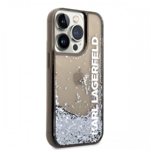 Karl Lagerfeld Translucent Liquid Glitter Case for iPhone 14 Pro Black image 3