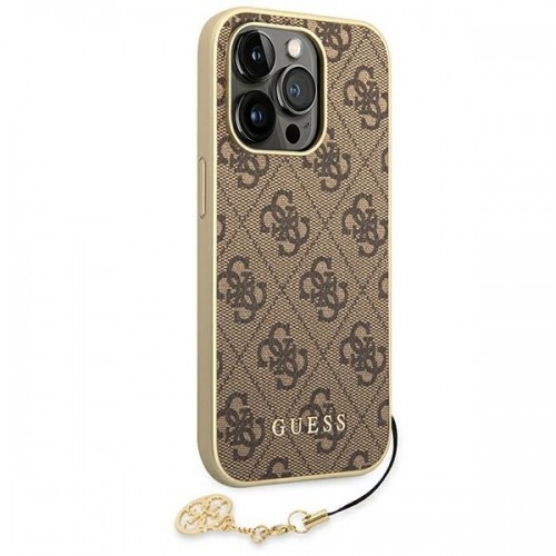 Guess 4G Charms Case for iPhone 14 Pro Brown image 3