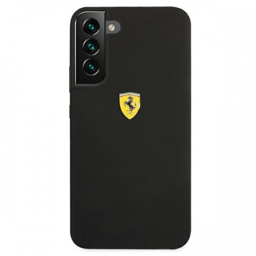 Ferrari Liquid Silicone Metal Logo Case for Samsung Galaxy S22+ Black image 3