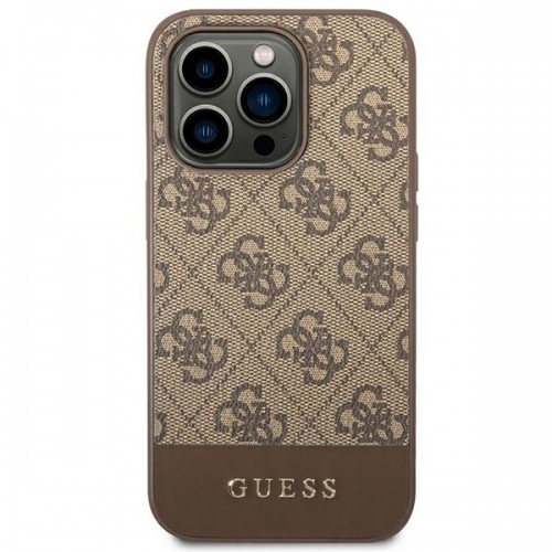 Guess 4G Stripe Case for iPhone 14 Pro Max Brown image 3