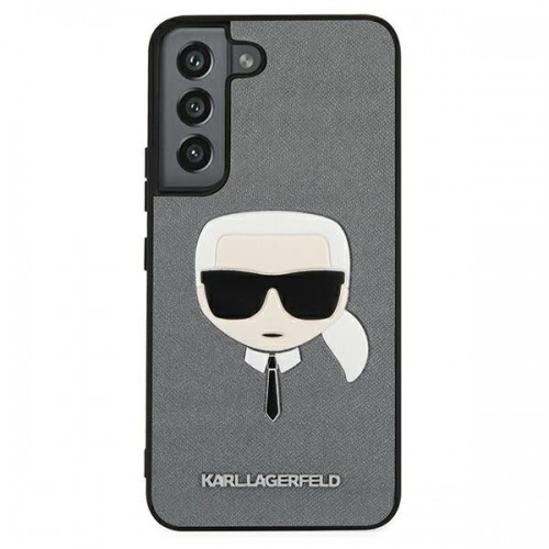 Karl Lagerfeld PU Saffiano Karl Head Case for Samsung Galaxy S22+ Silver image 3