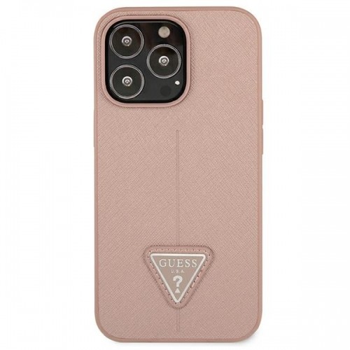 Guess PU Saffiano Triangle Case for iPhone 13 Pro Pink image 3