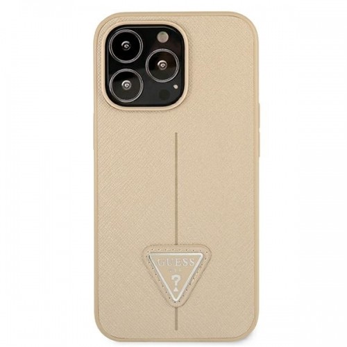 Guess PU Saffiano Triangle Case for iPhone 13 Pro Beige image 3