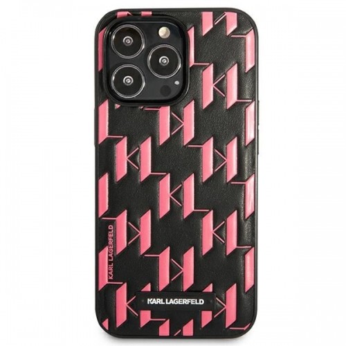 Karl Lagerfeld Monogram Plaque Case for iPhone 13 Pro Max Pink image 3