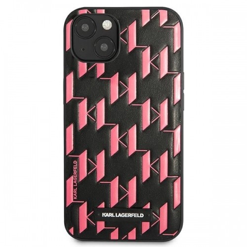 Karl Lagerfeld Monogram Plaque Case for iPhone 13 Pink image 3