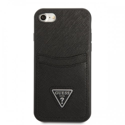 Guess Saffiano Double Card Case for iPhone 7|8|SE2020|SE2022 Black image 3