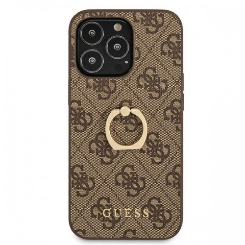 GUHCP13L4GMRBR Guess PU 4G Ring Case for iPhone 13 Pro Brown image 3