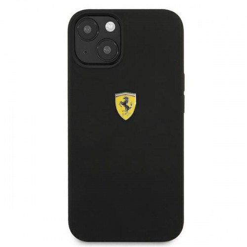 FESSIHCP13MBK Ferrari Liquid Silicone Metal Logo Case for iPhone 13 Black image 3