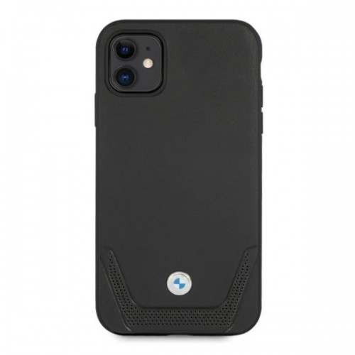 BMHCN61RSWPK BMW Signature Leather Lower Stripe Case for iPhone 11 Black image 3