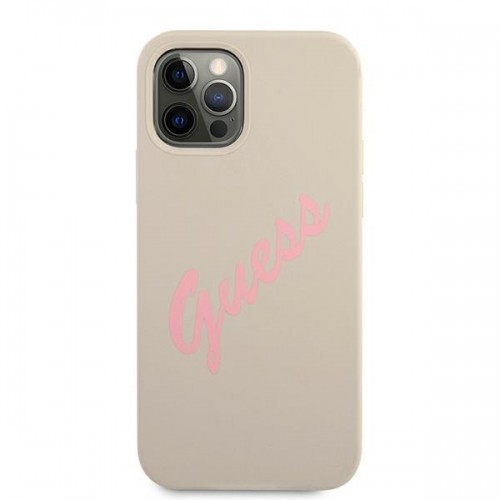 GUHCP12LLSVSGP Guess Silicone Vintage Pink Cover for iPhone 12 Pro Max 6.7 Grey image 3